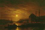 Alexei Petrowitsch Bogoljubow  - Bilder Gemälde - Moonlit Night in Constantinople