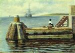 Alexei Petrowitsch Bogoljubow  - Bilder Gemälde - Pier in Amsterdam
