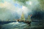 Alexei Petrowitsch Bogoljubow  - Bilder Gemälde - Sailing Boat at Sea
