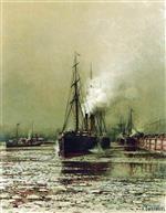 Alexei Petrowitsch Bogoljubow  - Bilder Gemälde - Sea Canal in St. Petersburg