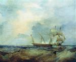 Alexei Petrowitsch Bogoljubow  - Bilder Gemälde - Ships at Sea
