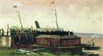 Alexei Petrowitsch Bogoljubow  - Bilder Gemälde - Steamship by the Pier