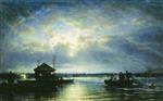 Alexei Petrowitsch Bogoljubow  - Bilder Gemälde - Summer Night on the Neva River