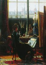 Alexei Petrowitsch Bogoljubow  - Bilder Gemälde - The Artist's Studio