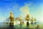 Alexei Petrowitsch Bogoljubow  - Bilder Gemälde - The Battle of Athos