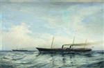 Alexei Petrowitsch Bogoljubow  - Bilder Gemälde - The Derzhava and Zabava Yachts