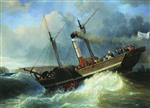 Alexei Petrowitsch Bogoljubow  - Bilder Gemälde - The Emperor Nicholas Passenger Ship in the Black Sea