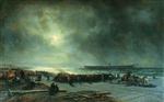 Alexei Petrowitsch Bogoljubow  - Bilder Gemälde - The End of the Alexander Nevsky Frigate