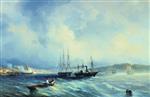 Alexei Petrowitsch Bogoljubow  - Bilder Gemälde - The Ilya Muromets Frigate and the Kamchatka Steamship