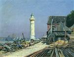 Alexei Petrowitsch Bogoljubow  - Bilder Gemälde - The Lighthouse in Honfleur
