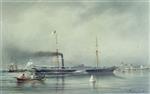 Alexei Petrowitsch Bogoljubow  - Bilder Gemälde - The Nevka Steamship