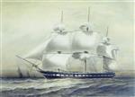 Alexei Petrowitsch Bogoljubow  - Bilder Gemälde - The Pallada Frigate