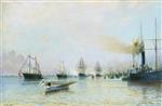 Alexei Petrowitsch Bogoljubow  - Bilder Gemälde - The Parade of the Baltic Fleet