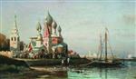 Alexei Petrowitsch Bogoljubow  - Bilder Gemälde - The Procession in Yaroslavl