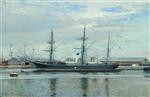 Alexei Petrowitsch Bogoljubow  - Bilder Gemälde - The Razboinik Clipper in Le Havre