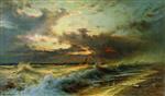 Alexei Petrowitsch Bogoljubow  - Bilder Gemälde - The Surf in Menton