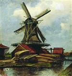 Alexei Petrowitsch Bogoljubow  - Bilder Gemälde - The Windmill in Holland