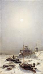 Alexei Petrowitsch Bogoljubow  - Bilder Gemälde - Winter in Borisoglebsk