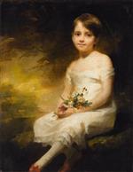 Henry Raeburn  - Bilder Gemälde - Young Girl Holding Flowers