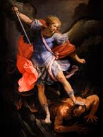Guido Reni - Bilder Gemälde - Der Kampf des Erzengels Michael mit dem Satan