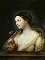Guido Reni  - Bilder Gemälde - Girl with a Rose