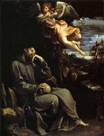 Guido Reni  - Bilder Gemälde - Saint Francis Consoled by Angelic Music