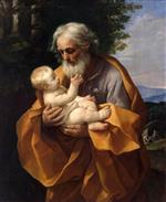 Guido Reni  - Bilder Gemälde - Saint Joseph with the Infant Jesus