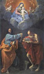 Guido Reni  - Bilder Gemälde - Virgin in Glory with Saints Thomas and Jerome