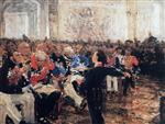 Ilya Efimovich Repin - Bilder Gemälde - Aleksandr Sergeevich Pushkin Performing Poetry at the Lyceum