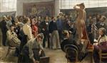 Ilya Efimovich Repin  - Bilder Gemälde - Die Malklasse Ilja Repins in der Kaiserlichen Akademie der Bildenden Künste in St. Petersburg