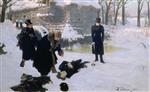 Ilya Efimovich Repin  - Bilder Gemälde - Duell zwischen Onegin und Lenski