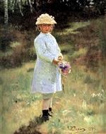 Ilya Efimovich Repin  - Bilder Gemälde - Girl with Flowers