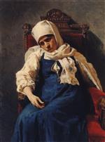 Ilya Efimovich Repin  - Bilder Gemälde - Portrait of Actress Pelageya Strepetova as Elizaveta