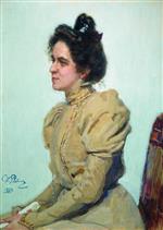 Ilya Efimovich Repin  - Bilder Gemälde - Portrait of Actress Sazonova-Shuvalova