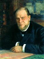 Ilya Efimovich Repin  - Bilder Gemälde - Portrait of lawyer Anatoly Fyodorovich Koni