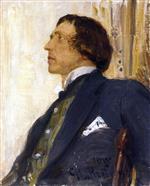 Ilya Efimovich Repin  - Bilder Gemälde - Portrait of Nikolai Evreinov