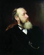 Ilya Efimovich Repin  - Bilder Gemälde - Portrait of the Art Critic Vladimir Stasov
