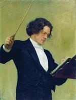 Ilya Efimovich Repin  - Bilder Gemälde - Portrait of the Composer Anton Rubinstein