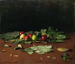 Ilya Efimovich Repin  - Bilder Gemälde - Still Life of Apples and Leaves