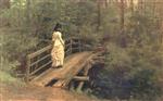 Ilya Efimovich Repin  - Bilder Gemälde - Vera Repina auf dem Brückchen in Abramzewo