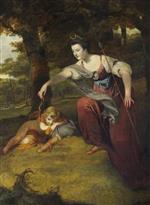 Joshua Reynolds  - Bilder Gemälde - Elizabeth Dashwood, Duchess of Manchester, and Her Son Montagu