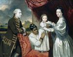 Joshua Reynolds  - Bilder Gemälde - George Clive and his Family with an Indian Maid