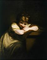 Joshua Reynolds  - Bilder Gemälde - Girl Leaning on a Pedestal