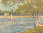 Georges Seurat - paintings - The Siene at La Gande Jatte, Spring