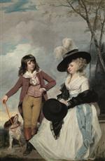 Joshua Reynolds  - Bilder Gemälde - Maria Marow Gideon and her Brother, William