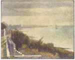 Georges Seurat - Bilder Gemälde - Ein Abend am Kanal von Gravelines