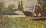 Georges Seurat - Bilder Gemälde - Ein Haus zwischen Bäumen