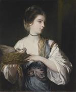 Joshua Reynolds  - Bilder Gemälde - Nancy Reynolds with Doves