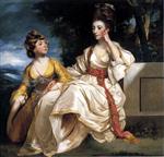 Joshua Reynolds  - Bilder Gemälde - Portrait of Hester Thrale and Her Daughter Hester