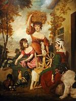 Joshua Reynolds  - Bilder Gemälde - The Cottagers